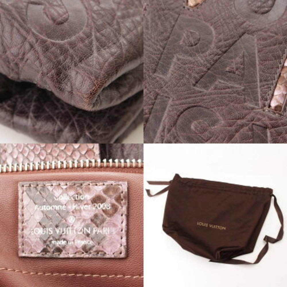 Louis Vuitton Lutece Python Logo Shoulder Bag Bro… - image 8